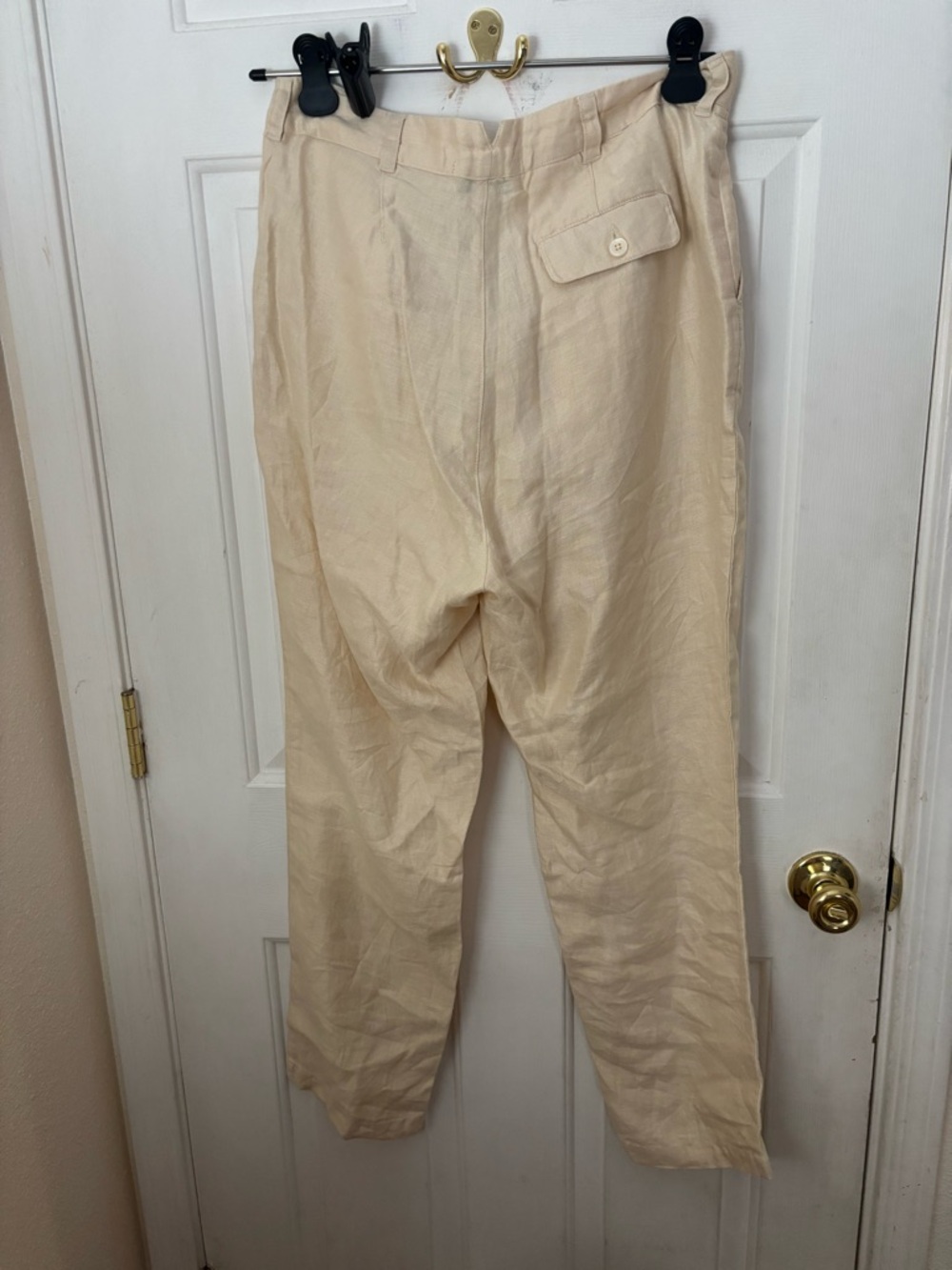 Alex Mill Cream Straight-Leg Linen Pants - Picture 3 of 6